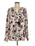dalia 100% Polyester Floral Tan Long Sleeve Blouse Size L - photo 1