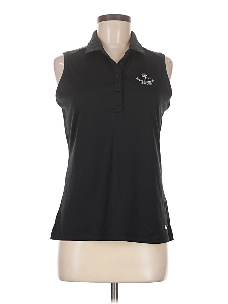 Pre-owned Nike Short Sleeve Polo Shirt In Black