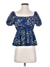 Shein 100% Polyester Blue Short Sleeve Blouse Size 2 - photo 1