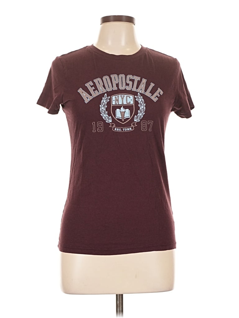 Pre-owned Aéropostale Short Sleeve T-shirt In Burgundy