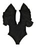 Davi & Dani Solid Black One Piece Swimsuit Size S - photo 1
