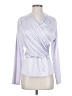 Something Navy Silver Long Sleeve Blouse Size S - photo 1