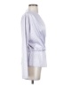 Something Navy Silver Long Sleeve Blouse Size S - photo 4