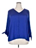 Chico's 100% Polyester Blue 3/4 Sleeve Blouse Size XXL (4) - photo 1