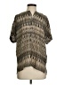 Billy Reid 100% Silk Chevron-herringbone Brown Short Sleeve Silk Top Size S - photo 1
