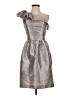 Alfred Sung 100% Polyester Metallic Silver Cocktail Dress Size 2 - photo 1
