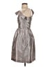 Alfred Sung 100% Polyester Metallic Silver Cocktail Dress Size 2 - photo 5