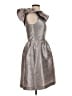 Alfred Sung 100% Polyester Metallic Silver Cocktail Dress Size 2 - photo 4