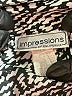 Impressions 100% Polyester Animal Print Silver Black Short Sleeve Blouse Size 16 - photo 6