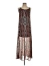 Athleta 100% Polyester Graphic Brown Casual Dress Size XS - photo 1