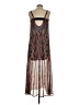 Athleta 100% Polyester Graphic Brown Casual Dress Size XS - photo 2