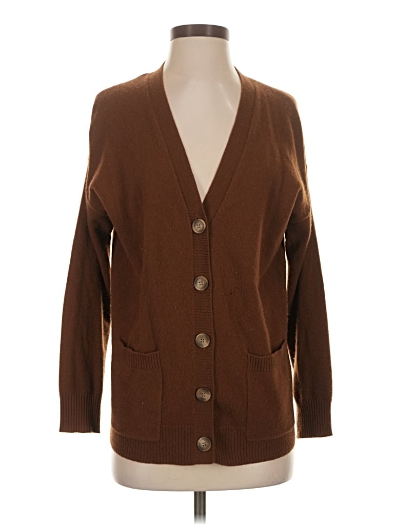 Pre-owned Naadam Cashmere Cardigan Sweater In Brown
