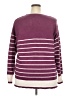 Staccato Stripes Burgundy Purple Pullover Sweater Size 2X - photo 2