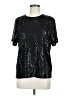 Vine & Love 100% Polyester Black Short Sleeve Blouse Size M - photo 1