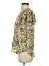 H&M 100% Polyester Floral Yellow Short Sleeve Blouse Size 4 - photo 5