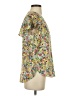H&M 100% Polyester Floral Yellow Short Sleeve Blouse Size 4 - photo 4