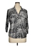 Emily Daniels Print Silver 3/4 Sleeve Blouse Size XL - photo 1