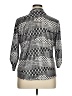 Emily Daniels Print Silver 3/4 Sleeve Blouse Size XL - photo 2