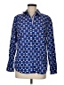 Talbots 100% Cotton Print Blue Long Sleeve Button-Down Shirt Size M - photo 1