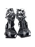 Azalea Wang Silver Black Sandals Size 9 - photo 2