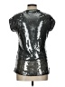Studio JPR 100% Nylon Metallic Silver Short Sleeve Top Size L - photo 2