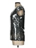Studio JPR 100% Nylon Metallic Silver Short Sleeve Top Size L - photo 5