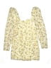 ASOS 100% Polyester Floral Ivory Yellow Casual Dress Size 2 - photo 2