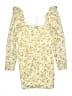 ASOS 100% Polyester Floral Ivory Yellow Casual Dress Size 2 - photo 1