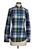 J.Crew 100% Cotton Plaid Green Long Sleeve Button-Down Shirt Size 2 - photo 1