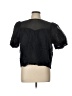 FRAME 100% Cotton Black Short Sleeve Blouse Size L - photo 1