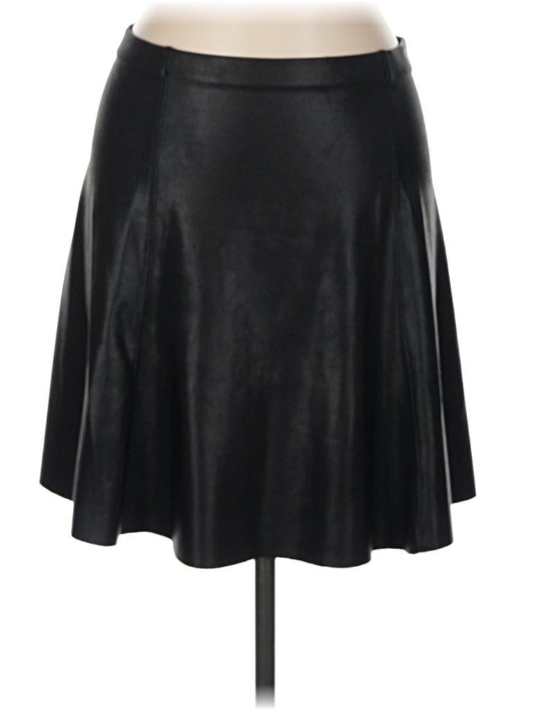 Pre-owned Spanx Faux Leather Skirt In Black
