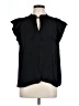 decker 100% Polyester Black Short Sleeve Blouse Size L - photo 1