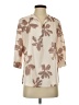 Shein Floral Tan 3/4 Sleeve Blouse Size 4 - photo 1