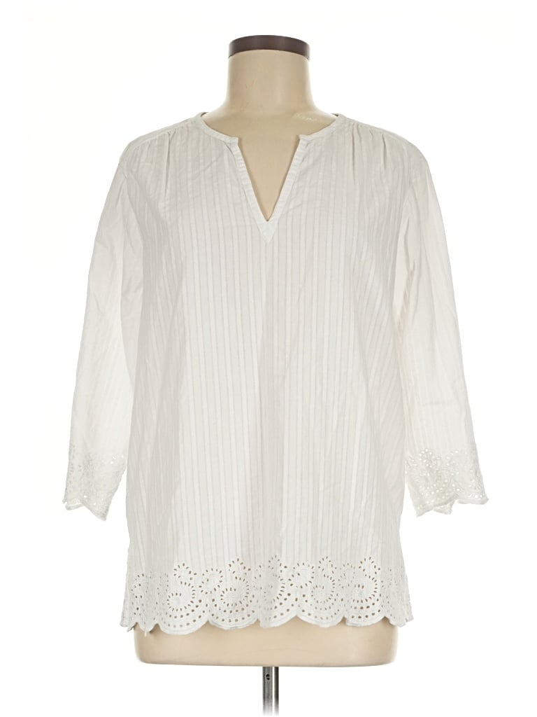 Pre-owned Cathy Daniels 3/4 Sleeve Blouse In White