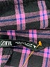 Zara Plaid Purple 3/4 Sleeve Button-Down Shirt Size S - photo 7