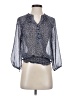 Sarah Spencer 100% Polyester Blue 3/4 Sleeve Blouse Size S - photo 1