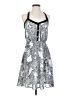 Charming Charlie 100% Polyester Graphic Silver Cocktail Dress Size S - photo 1