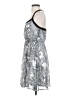 Charming Charlie 100% Polyester Graphic Silver Cocktail Dress Size S - photo 5