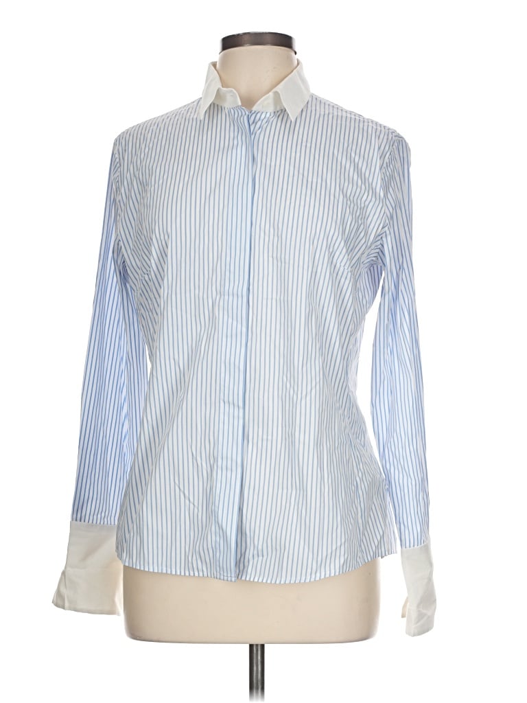 Pre-owned Façonnable Long Sleeve Polo Shirt In Blue