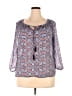 Daisy Fuentes Blue 3/4 Sleeve Blouse Size L - photo 1