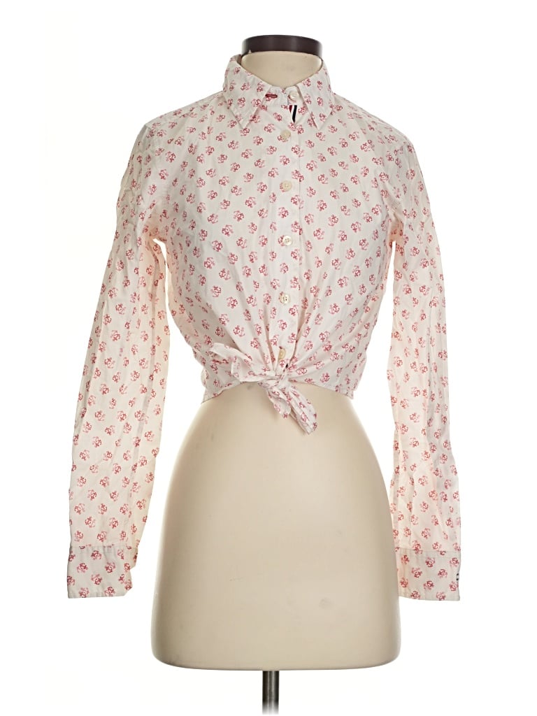 Pre-owned Tommy Hilfiger Long Sleeve Blouse In Pink