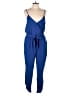 Just Fab 100% Polyester Solid Blue Jumpsuit Size XL - photo 1