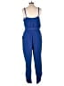 Just Fab 100% Polyester Solid Blue Jumpsuit Size XL - photo 2