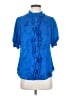 Worthington 100% Polyester Blue Short Sleeve Blouse Size S - photo 1