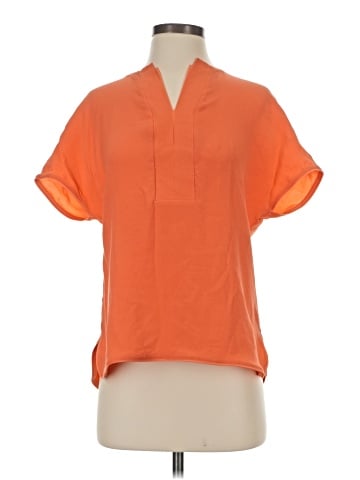 Lafayette 148 New York Short Sleeve Silk Top (view 1)