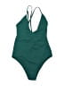 Unbranded Solid Green One Piece Swimsuit Size L - photo 1