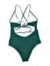 Unbranded Solid Green One Piece Swimsuit Size L - photo 2
