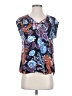 DR2 100% Polyester Blue Short Sleeve Blouse Size XS (petite) - photo 1
