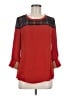 C. Luce 100% Polyester Red 3/4 Sleeve Blouse Size M - photo 1
