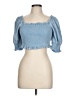 Bar III Blue 3/4 Sleeve Blouse Size L - photo 1